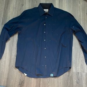 Calvin Klein mens shirt. Just dry cleaned. 16 1/2 32/33. Black and blue.